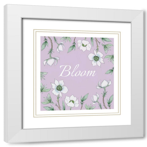 Bloom White Modern Wood Framed Art Print with Double Matting by Tyndall, Elizabeth