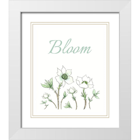 Bloom  White Modern Wood Framed Art Print with Double Matting by Tyndall, Elizabeth