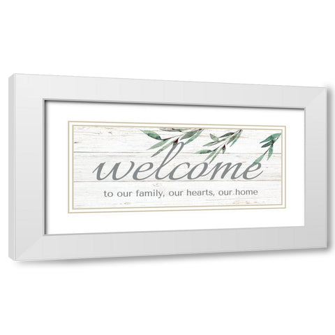 Welcome White Modern Wood Framed Art Print with Double Matting by Tyndall, Elizabeth