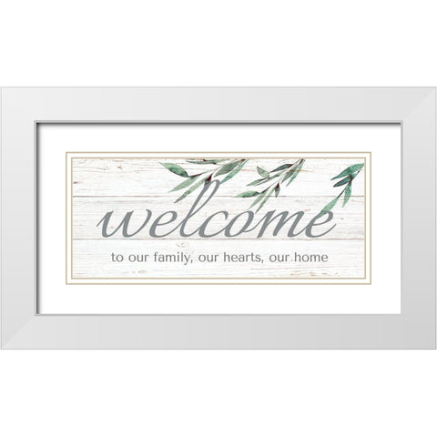 Welcome White Modern Wood Framed Art Print with Double Matting by Tyndall, Elizabeth