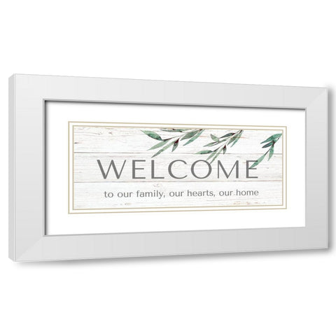 Welcome White Modern Wood Framed Art Print with Double Matting by Tyndall, Elizabeth