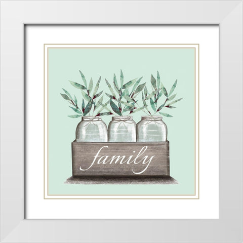 Family White Modern Wood Framed Art Print with Double Matting by Tyndall, Elizabeth