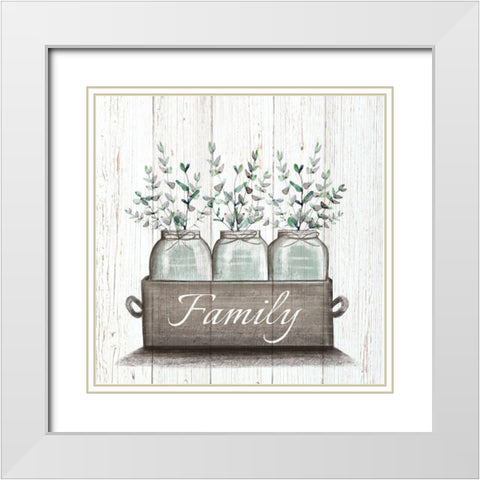 Family White Modern Wood Framed Art Print with Double Matting by Tyndall, Elizabeth