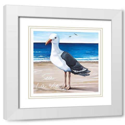 Sea La Vie White Modern Wood Framed Art Print with Double Matting by Tyndall, Elizabeth