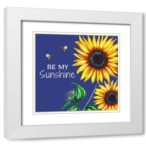 Be My Sunshine White Modern Wood Framed Art Print with Double Matting by Tyndall, Elizabeth