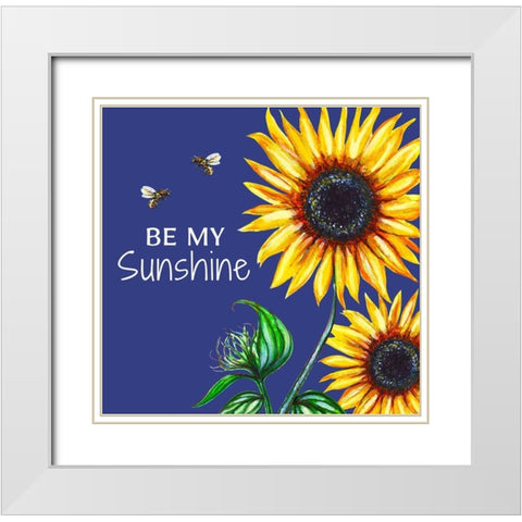 Be My Sunshine White Modern Wood Framed Art Print with Double Matting by Tyndall, Elizabeth