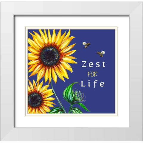 Zest for Life White Modern Wood Framed Art Print with Double Matting by Tyndall, Elizabeth