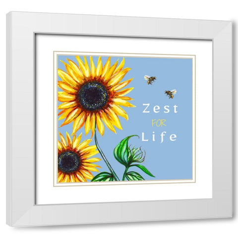 Zest for Life White Modern Wood Framed Art Print with Double Matting by Tyndall, Elizabeth