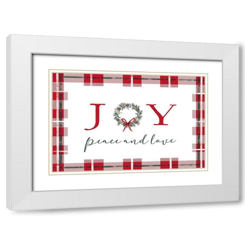 Joy-Peace and Love White Modern Wood Framed Art Print with Double Matting by Tyndall, Elizabeth