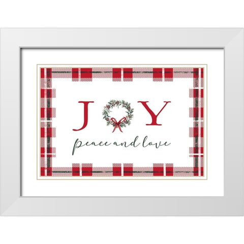 Joy-Peace and Love White Modern Wood Framed Art Print with Double Matting by Tyndall, Elizabeth
