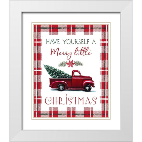 Red Truck White Modern Wood Framed Art Print with Double Matting by Tyndall, Elizabeth