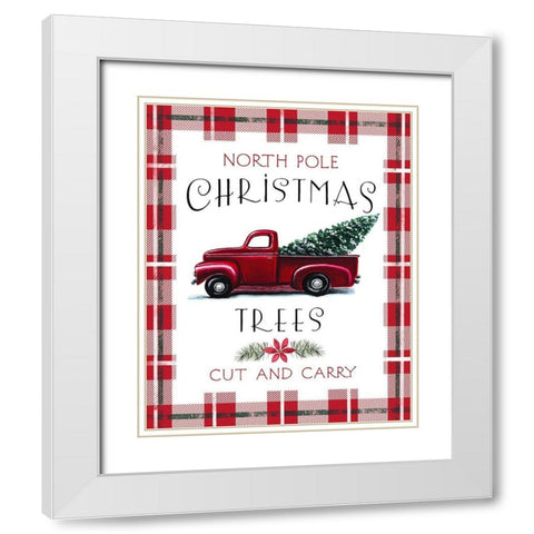 Red Truck White Modern Wood Framed Art Print with Double Matting by Tyndall, Elizabeth