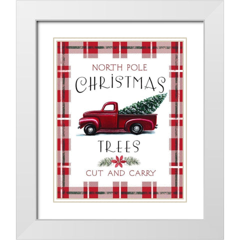 Red Truck White Modern Wood Framed Art Print with Double Matting by Tyndall, Elizabeth