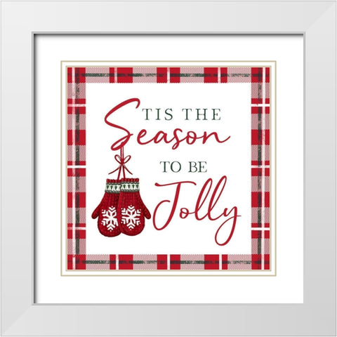 Tis the Season White Modern Wood Framed Art Print with Double Matting by Tyndall, Elizabeth