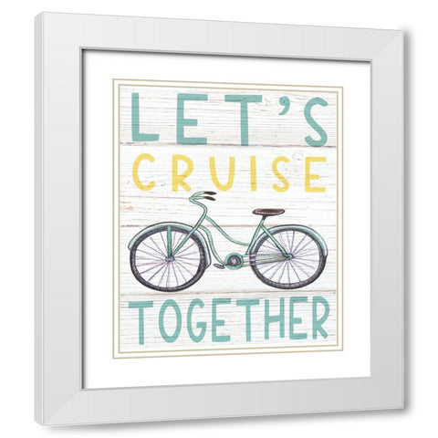 Lets Cruise White Modern Wood Framed Art Print with Double Matting by Tyndall, Elizabeth