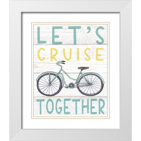 Lets Cruise White Modern Wood Framed Art Print with Double Matting by Tyndall, Elizabeth