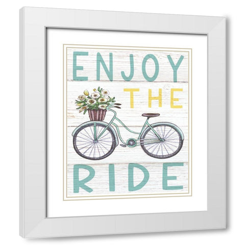 Enjoy the Ride White Modern Wood Framed Art Print with Double Matting by Tyndall, Elizabeth