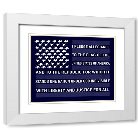 Pledge Allegiance White Modern Wood Framed Art Print with Double Matting by Tyndall, Elizabeth