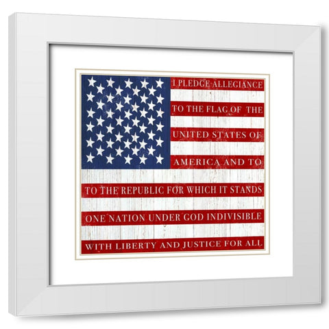 Pledge Allegiance White Modern Wood Framed Art Print with Double Matting by Tyndall, Elizabeth