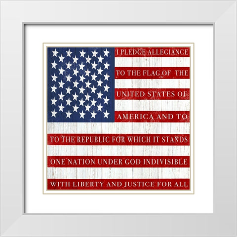 Pledge Allegiance White Modern Wood Framed Art Print with Double Matting by Tyndall, Elizabeth