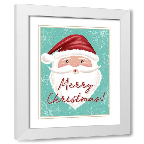 Merry Christmas White Modern Wood Framed Art Print with Double Matting by Tyndall, Elizabeth