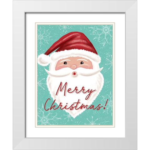 Merry Christmas White Modern Wood Framed Art Print with Double Matting by Tyndall, Elizabeth