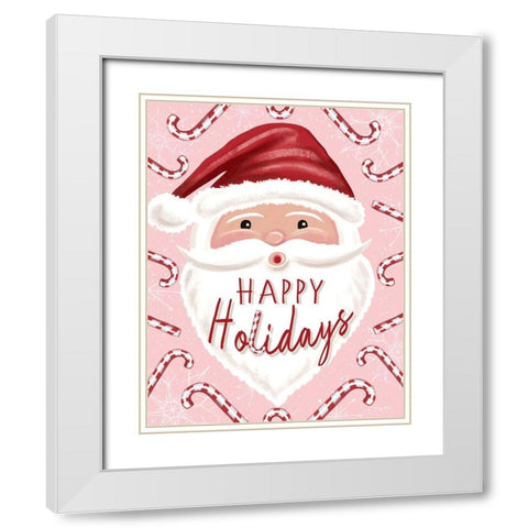 Happy Holidays White Modern Wood Framed Art Print with Double Matting by Tyndall, Elizabeth