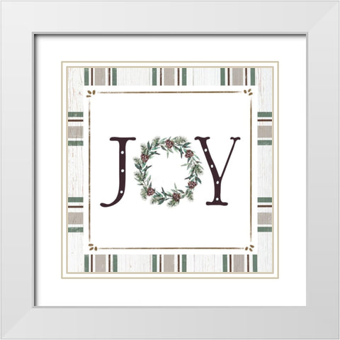 Joy White Modern Wood Framed Art Print with Double Matting by Tyndall, Elizabeth