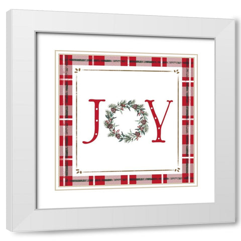 Joy White Modern Wood Framed Art Print with Double Matting by Tyndall, Elizabeth