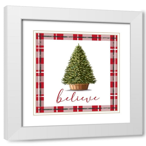 Believe White Modern Wood Framed Art Print with Double Matting by Tyndall, Elizabeth