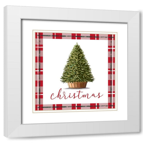 Christmas White Modern Wood Framed Art Print with Double Matting by Tyndall, Elizabeth