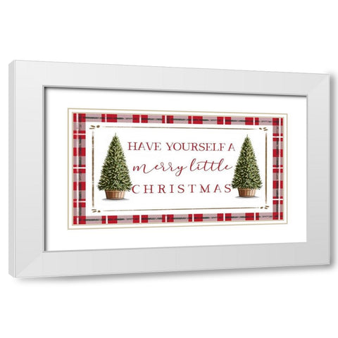 Merry Little Christmas White Modern Wood Framed Art Print with Double Matting by Tyndall, Elizabeth