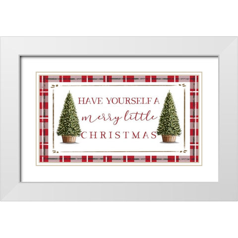 Merry Little Christmas White Modern Wood Framed Art Print with Double Matting by Tyndall, Elizabeth