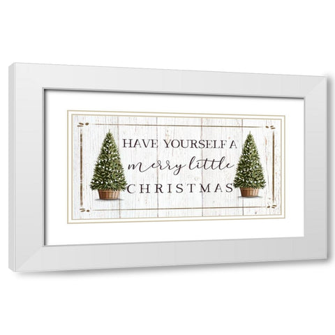 Merry Little Christmas White Modern Wood Framed Art Print with Double Matting by Tyndall, Elizabeth