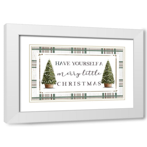 Merry Little Christmas II White Modern Wood Framed Art Print with Double Matting by Tyndall, Elizabeth