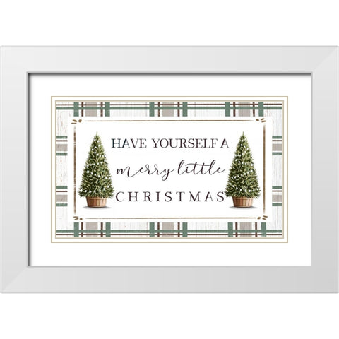 Merry Little Christmas II White Modern Wood Framed Art Print with Double Matting by Tyndall, Elizabeth