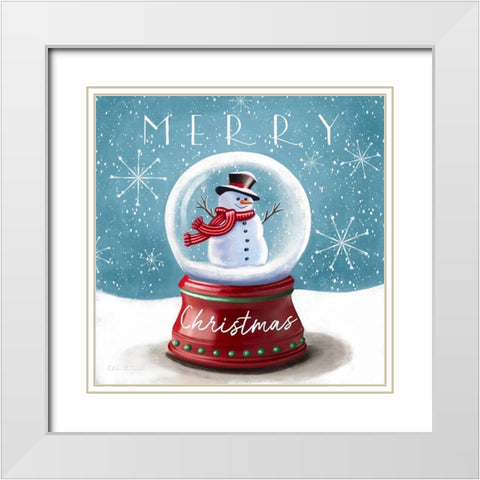 Merry Christmas White Modern Wood Framed Art Print with Double Matting by Tyndall, Elizabeth