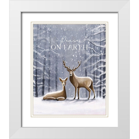 Peace on Earth White Modern Wood Framed Art Print with Double Matting by Tyndall, Elizabeth