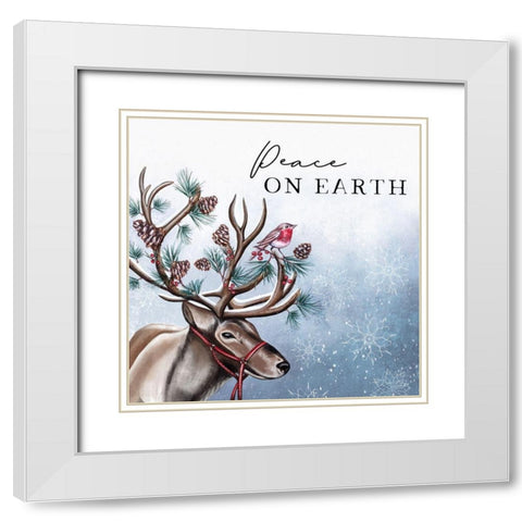 Peace on Earth White Modern Wood Framed Art Print with Double Matting by Tyndall, Elizabeth