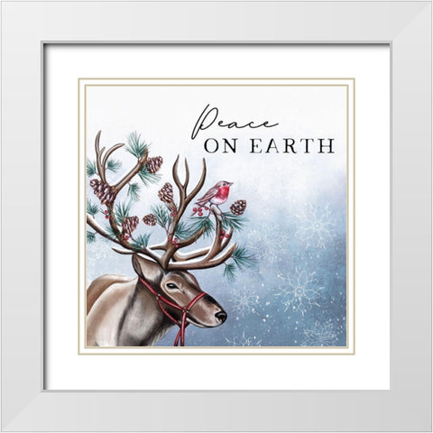 Peace on Earth White Modern Wood Framed Art Print with Double Matting by Tyndall, Elizabeth