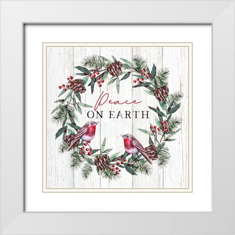 Peace on Earth White Modern Wood Framed Art Print with Double Matting by Tyndall, Elizabeth