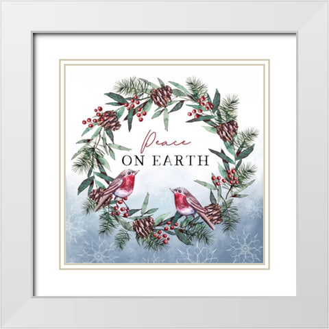 Peace on Earth White Modern Wood Framed Art Print with Double Matting by Tyndall, Elizabeth