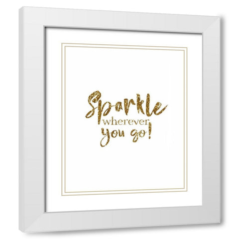 Sparkle White Modern Wood Framed Art Print with Double Matting by Tyndall, Elizabeth