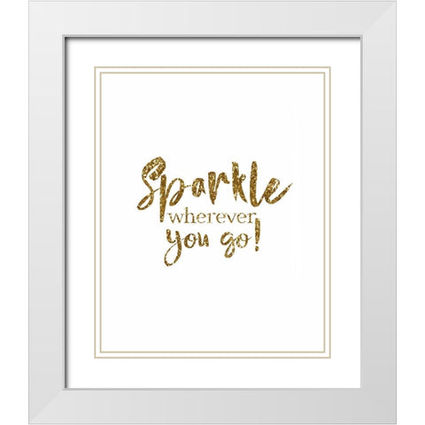 Sparkle White Modern Wood Framed Art Print with Double Matting by Tyndall, Elizabeth