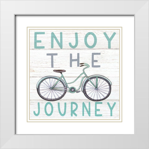 Enjoy the Journey White Modern Wood Framed Art Print with Double Matting by Tyndall, Elizabeth