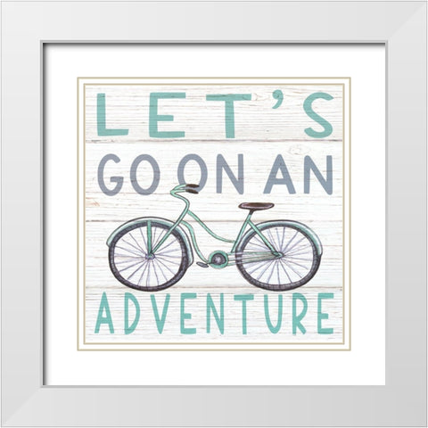 Lets Go White Modern Wood Framed Art Print with Double Matting by Tyndall, Elizabeth