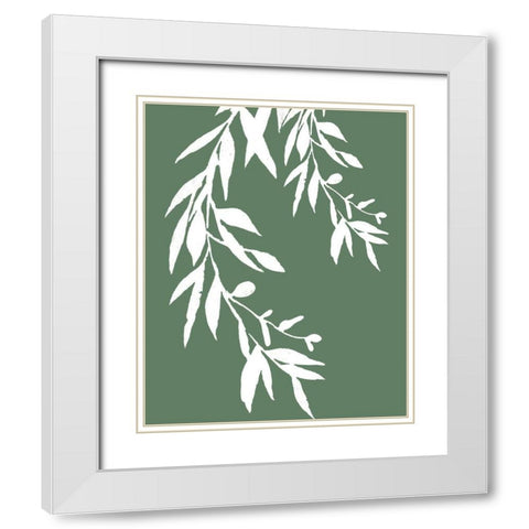 Leaves I White Modern Wood Framed Art Print with Double Matting by Tyndall, Elizabeth