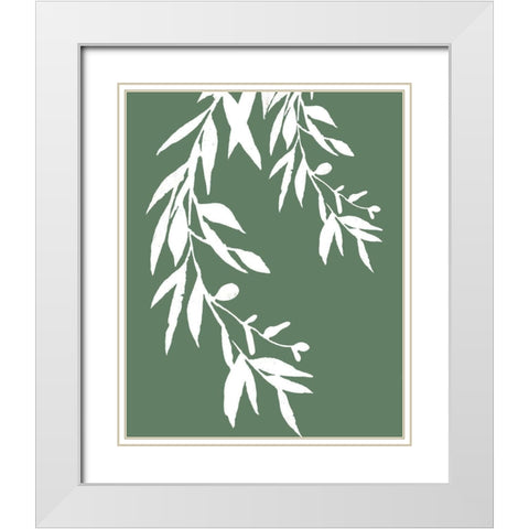 Leaves I White Modern Wood Framed Art Print with Double Matting by Tyndall, Elizabeth