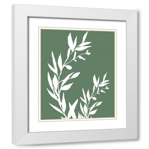 Leaves II White Modern Wood Framed Art Print with Double Matting by Tyndall, Elizabeth