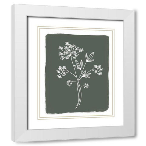 Green Botanical I White Modern Wood Framed Art Print with Double Matting by Tyndall, Elizabeth